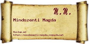 Mindszenti Magda névjegykártya